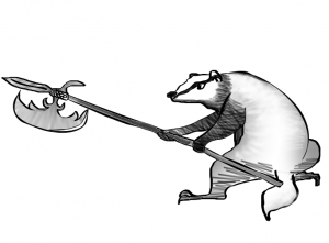 Badger with an halberd